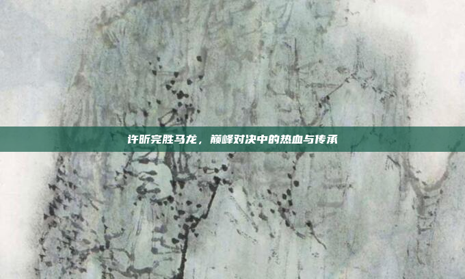 许昕完胜马龙，巅峰对决中的热血与传承