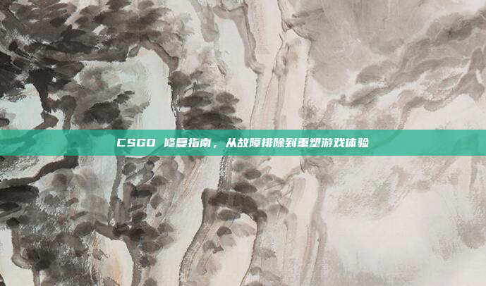 CSGO 修复指南,从故障排除到重塑游戏体验