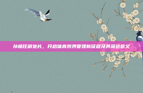 孙杨任副处长,开启体育跨界管理新征程及其深远意义