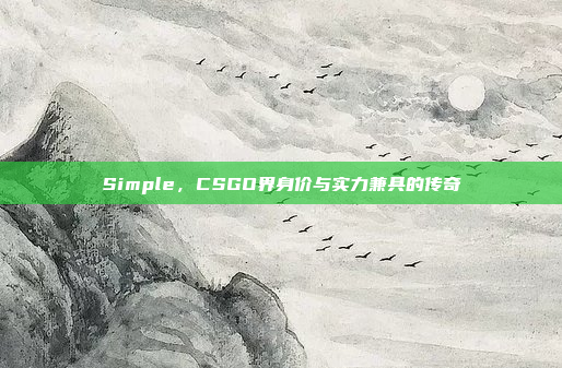Simple，CSGO界身价与实力兼具的传奇