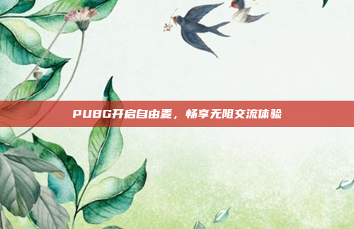 PUBG开启自由麦，畅享无阻交流体验