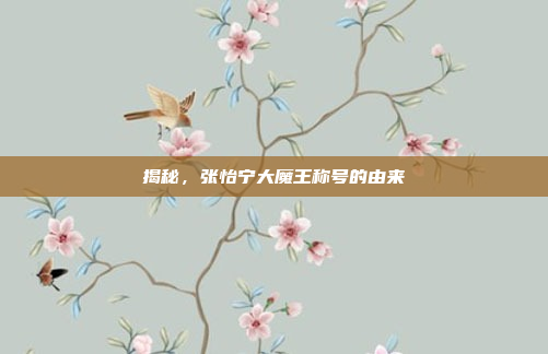 揭秘，张怡宁大魔王称号的由来