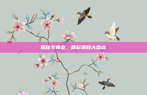 探秘冬奥会，精彩项目大盘点