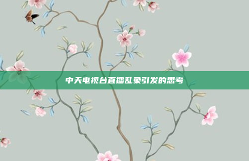中天电视台直播乱象引发的思考