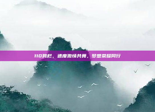 110跨栏，速度激情共舞，梦想荣耀同行
