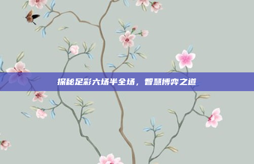 探秘足彩六场半全场，智慧博弈之道