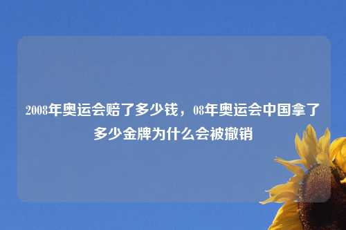 2008年奥运会赔了多少钱，08年奥运会中国拿了多少金牌为什么会被撤销