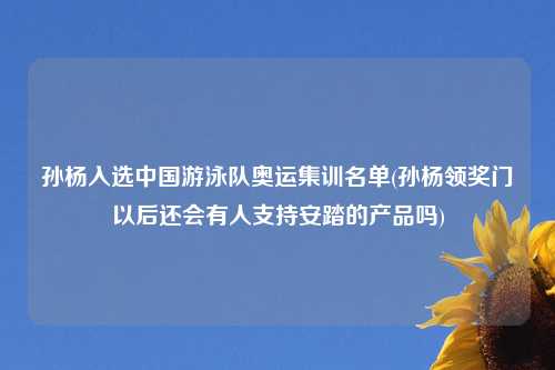孙杨入选中国游泳队奥运集训名单(孙杨领奖门以后还会有人支持安踏的产品吗)
