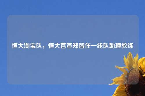 恒大淘宝队，恒大官宣郑智任一线队助理教练