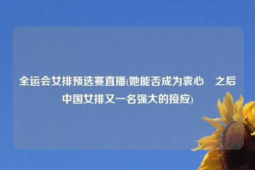 全运会女排预选赛直播(她能否成为袁心玥之后中国女排又一名强大的接应)