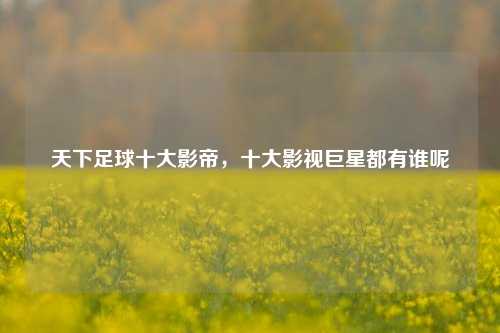天下足球十大影帝,十大影视巨星都有谁呢