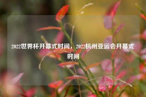 2022世界杯开幕式时间,2022杭州亚运会开幕式时间