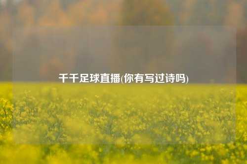 千千足球直播(你有写过诗吗)