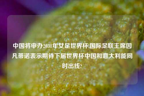 中国将申办2031年女足世界杯,国际足联主席因凡蒂诺表示期待下届世界杯中国和意大利能同时出线?