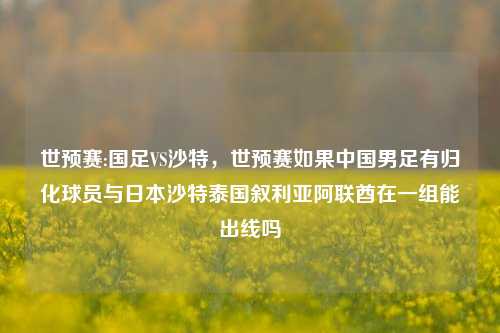 世预赛:国足VS沙特,世预赛如果中国男足有归化球员与日本沙特泰国叙利亚阿联酋在一组能出线吗