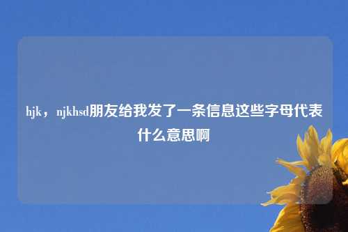 hjk,njkhsd朋友给我发了一条信息这些字母代表什么意思啊
