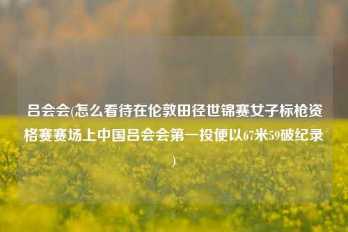 吕会会(怎么看待在伦敦田径世锦赛女子标枪资格赛赛场上中国吕会会第一投便以67米59破纪录)