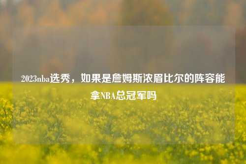2023nba选秀，如果是詹姆斯浓眉比尔的阵容能拿NBA总冠军吗