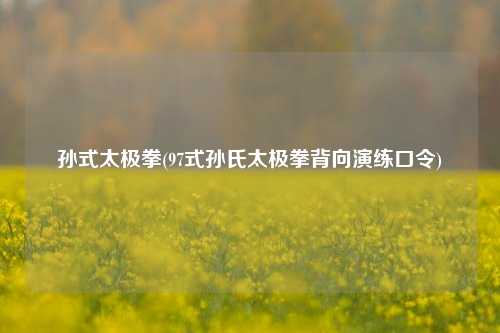 孙式太极拳(97式孙氏太极拳背向演练口令)