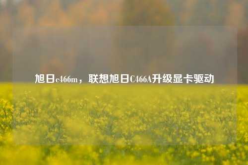 旭日c466m,联想旭日C466A升级显卡驱动