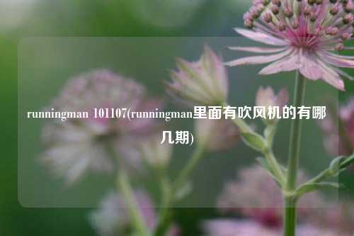 runningman 101107(runningman里面有吹风机的有哪几期)