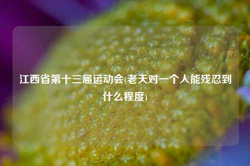 江西省第十三届运动会(老天对一个人能残忍到什么程度)