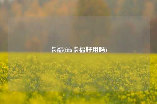 卡福(fifa卡福好用吗)