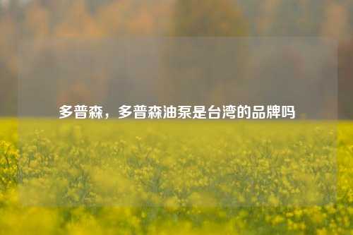 多普森,多普森油泵是台湾的品牌吗