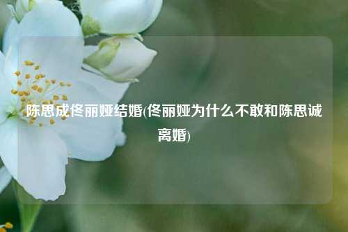 陈思成佟丽娅结婚(佟丽娅为什么不敢和陈思诚离婚)