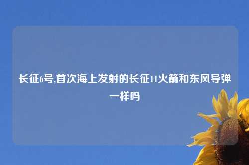 长征6号,首次海上发射的长征11火箭和东风导弹一样吗