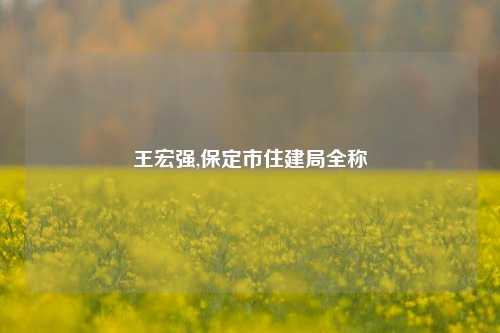 王宏强,保定市住建局全称