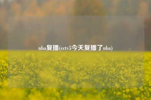 nba复播(cctv5今天复播了nba)