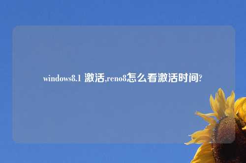 windows8.1 激活,reno8怎么看激活时间?