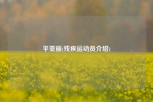 平亚丽(残疾运动员介绍)