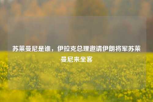 苏莱曼尼是谁，伊拉克总理邀请伊朗将军苏莱曼尼来坐客