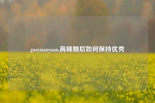gaoyuanyuan,高峰期后如何保持优秀