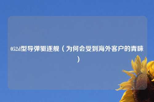 052d型导弹驱逐舰（为何会受到海外客户的青睐）