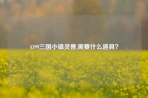4399三国小镇灵兽,需要什么道具?