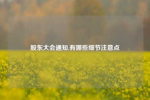 股东大会通知,有哪些细节注意点
