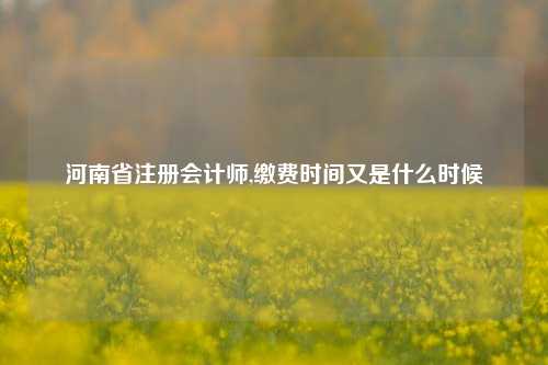 河南省注册会计师,缴费时间又是什么时候